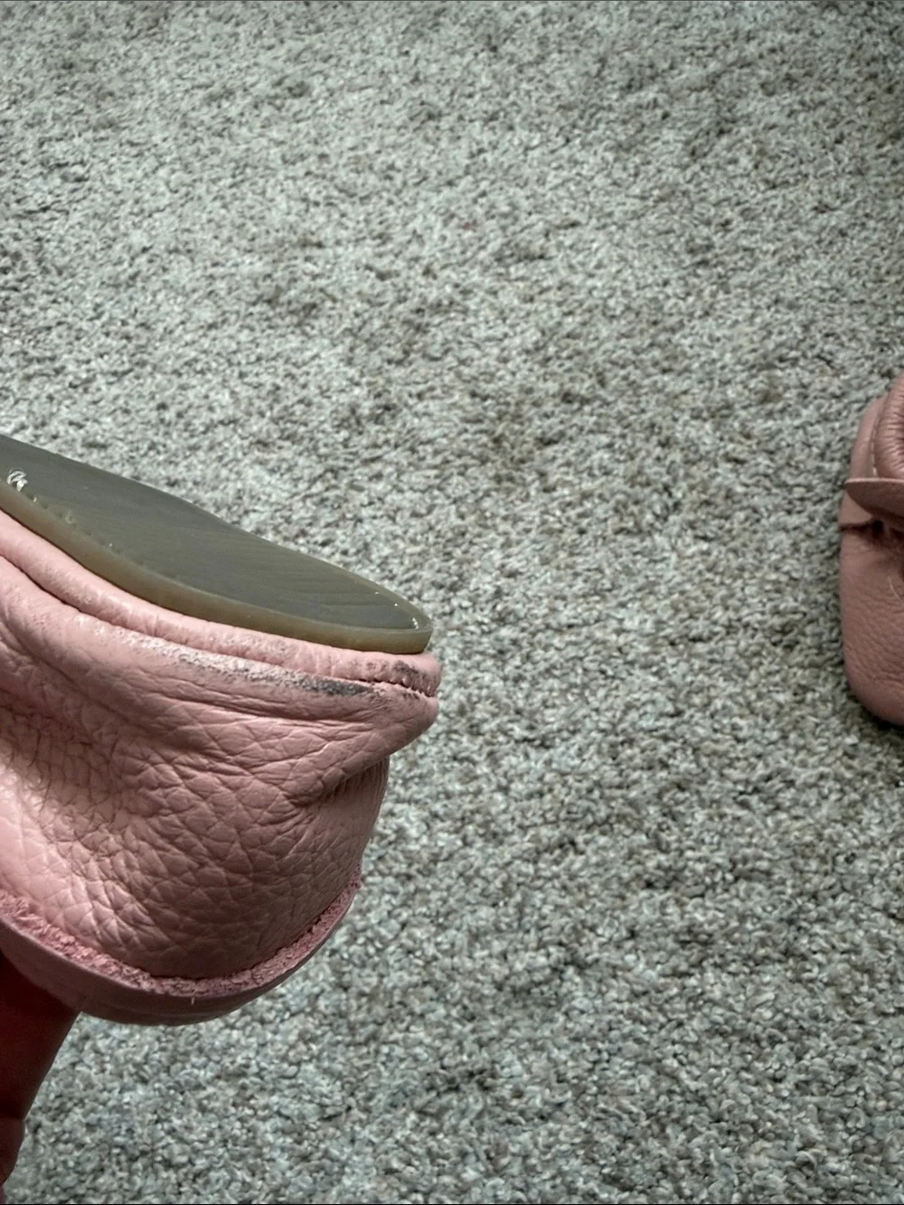 Freshly Picked Dusty Pink Leather Baby Moccasins